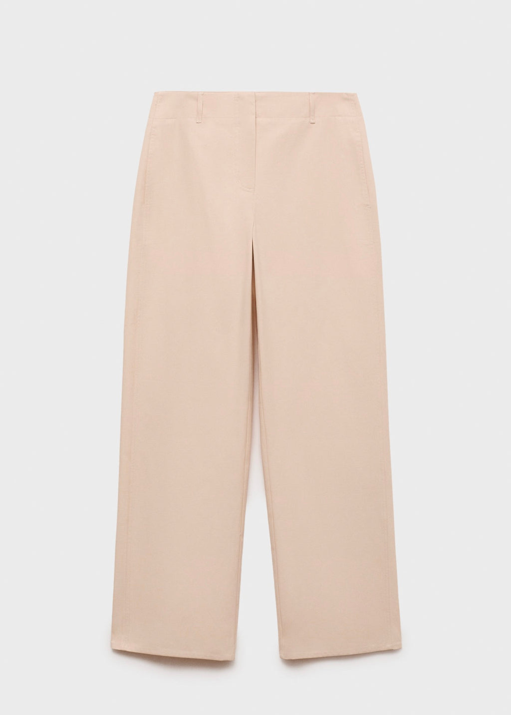 Pantalon Coton Droit Taille Moyenne - Ecru