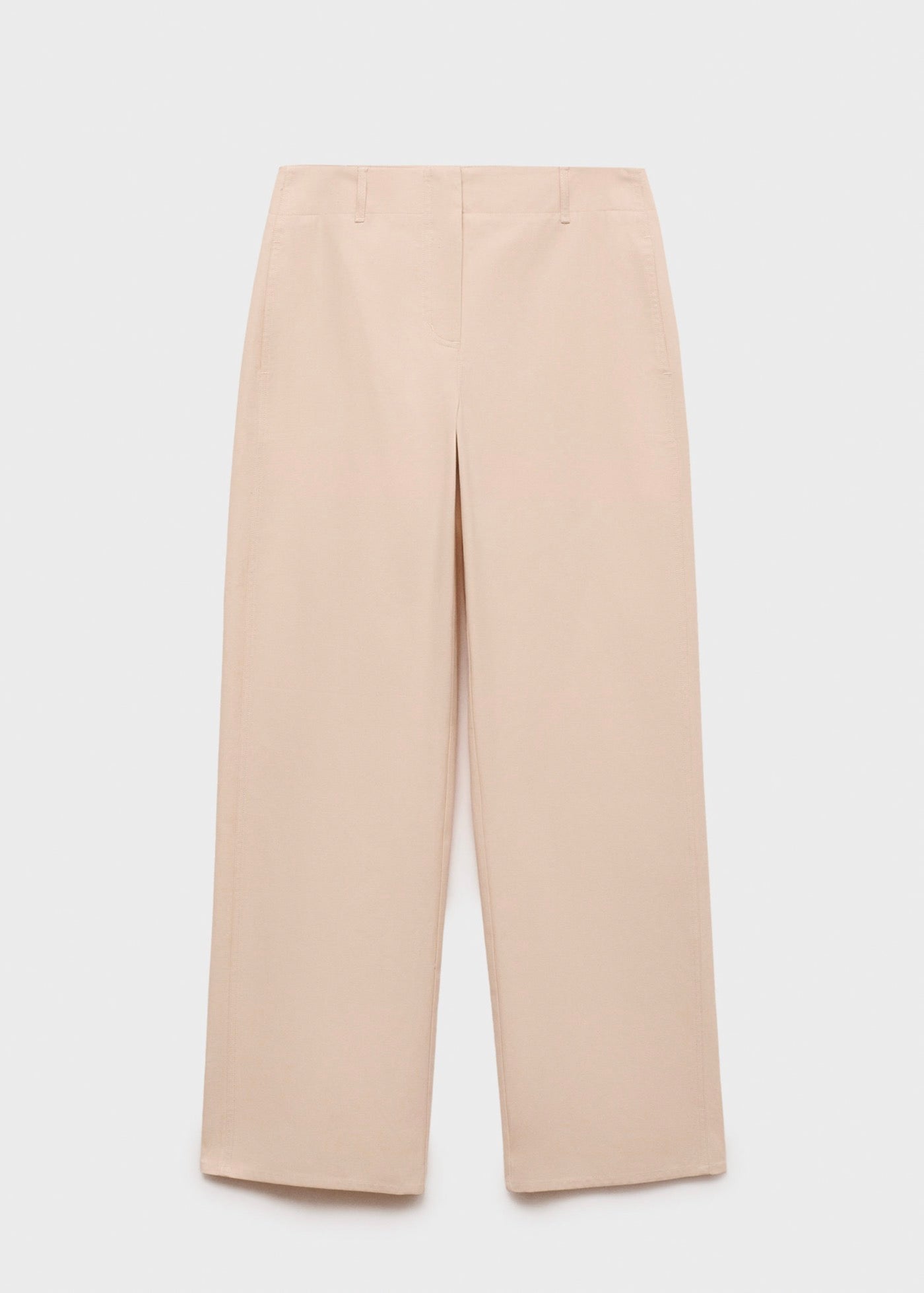 Pantalon Coton Droit Taille Moyenne - Ecru