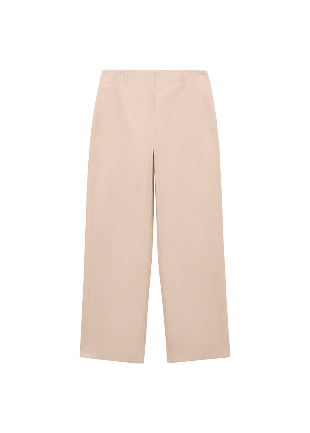 Pantalon Coton Droit Taille Moyenne - Ecru