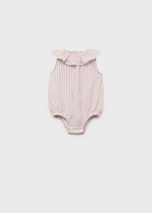 Combinaison Une Pièce En Coton Rayé - Rosa - Nouveau Né