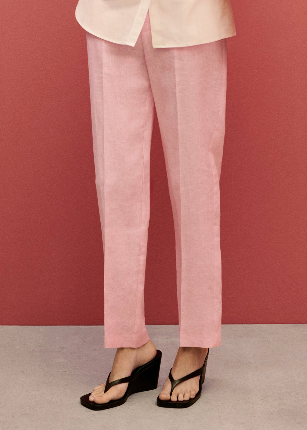 Pantalon De Costume Lin - Light Pink