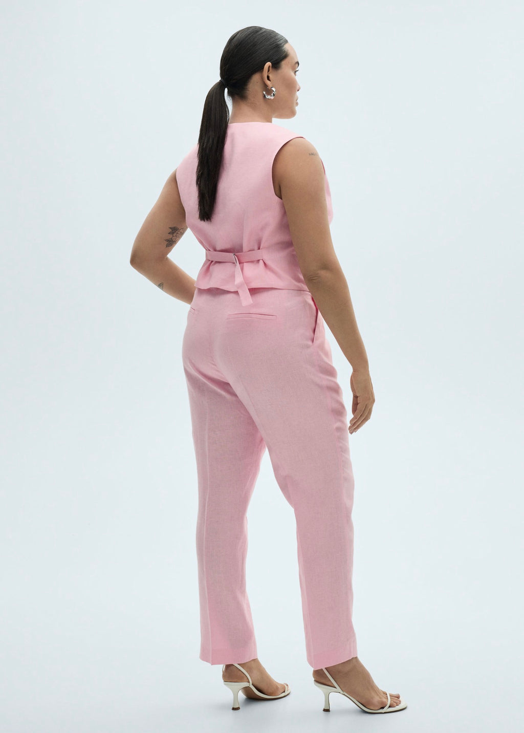 Pantalon De Costume Lin - Light Pink