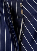 Pantalon Droit Rayures Combinées - Blue