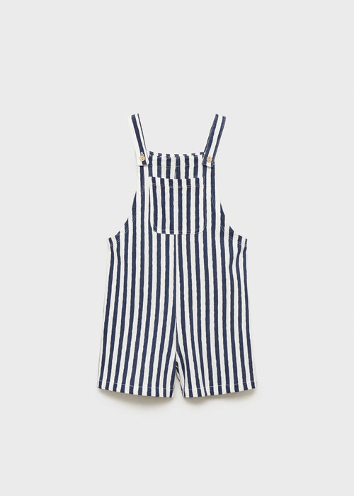 Salopette Courte À Rayures - Azul Marino - Bébé Garçon