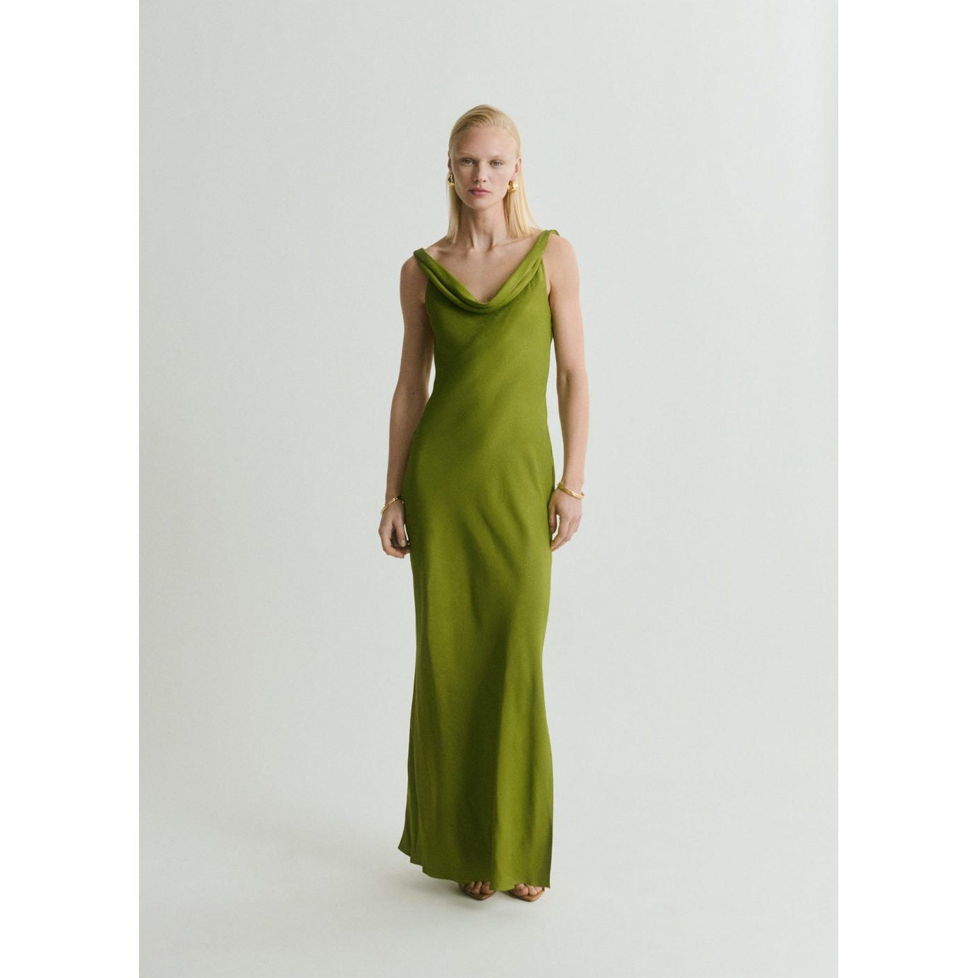 Robe Texturée Encolure Drapée