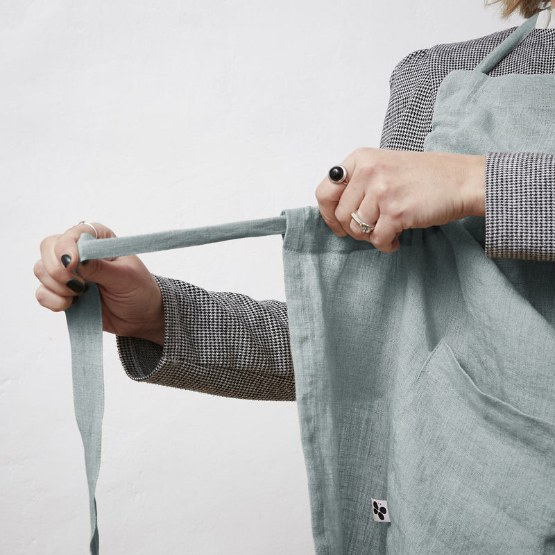 Tablier Ajustable - Lin Lavé - Soline - Azur
