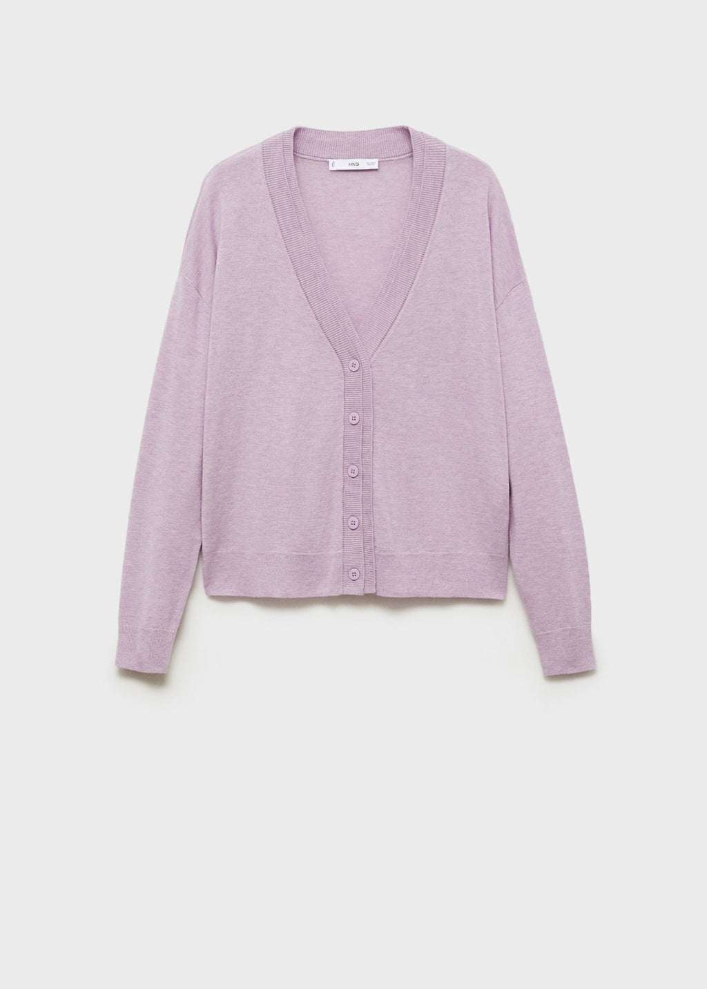 Cárdigan de Punto con Cuello de Pico - Light/Pastel Purple