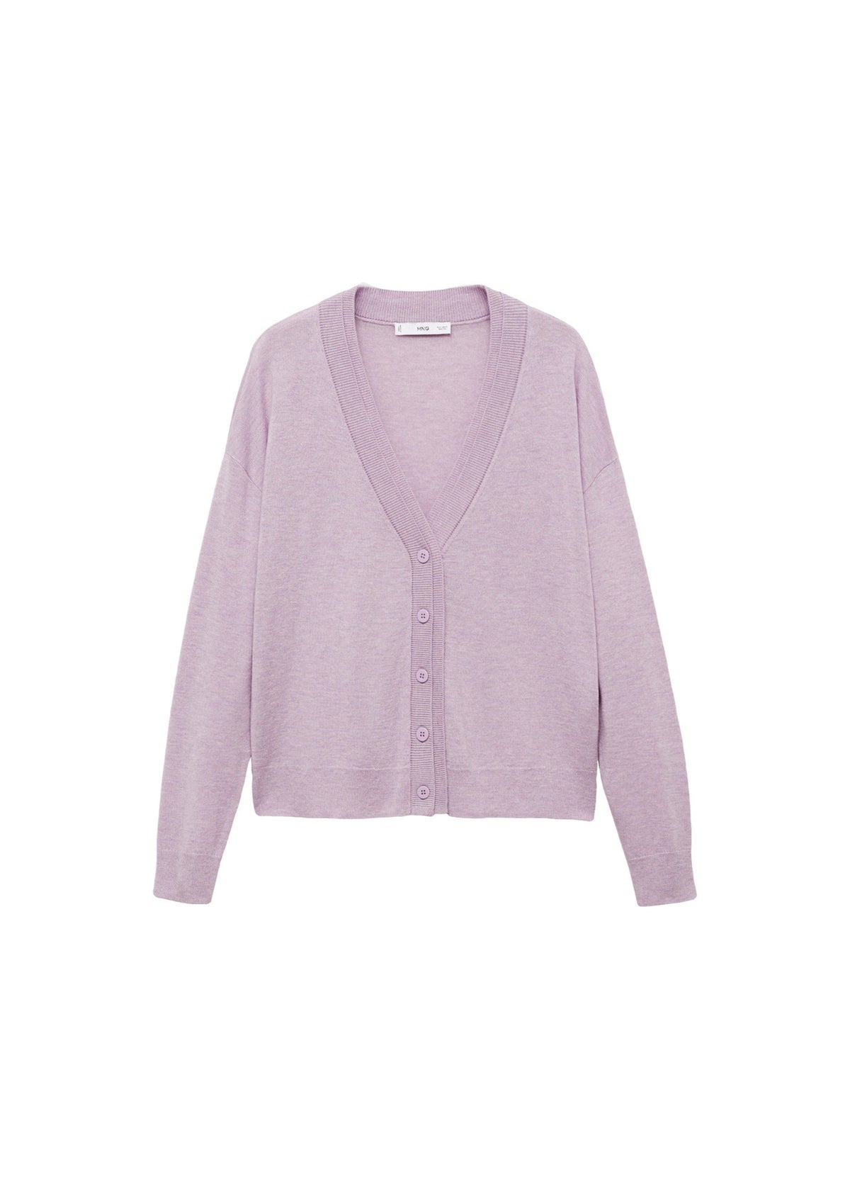 Cárdigan de Punto con Cuello de Pico - Light/Pastel Purple