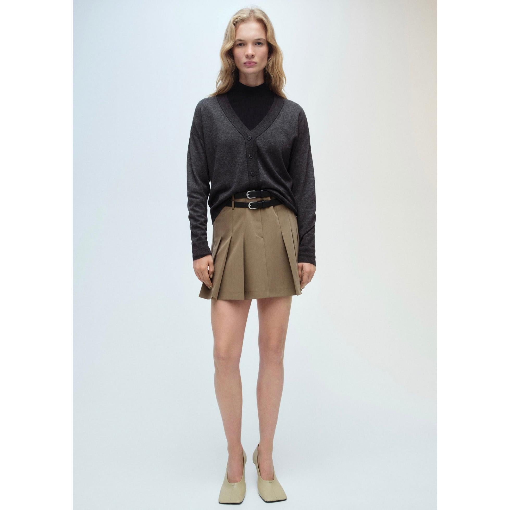 Cárdigan Punto Cuello V - Dark Heather Grey