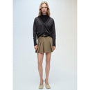 V-Neck Knitted Cardigan - Dark Heather Gray
