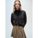Cardigan Maille Col V - Dark Heather Grey