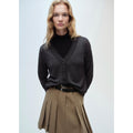 Cárdigan Punto Cuello V - Dark Heather Grey