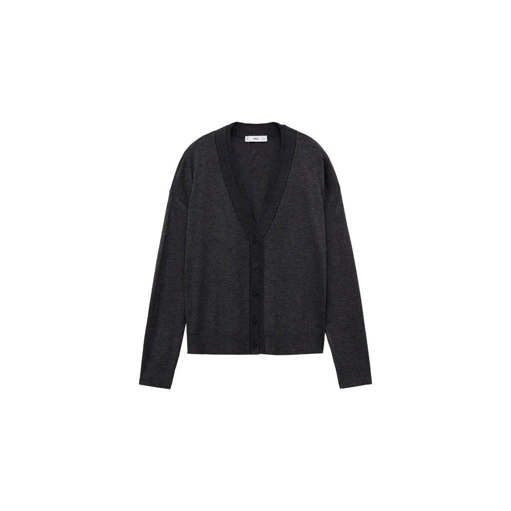Cárdigan Punto Cuello V - Dark Heather Grey