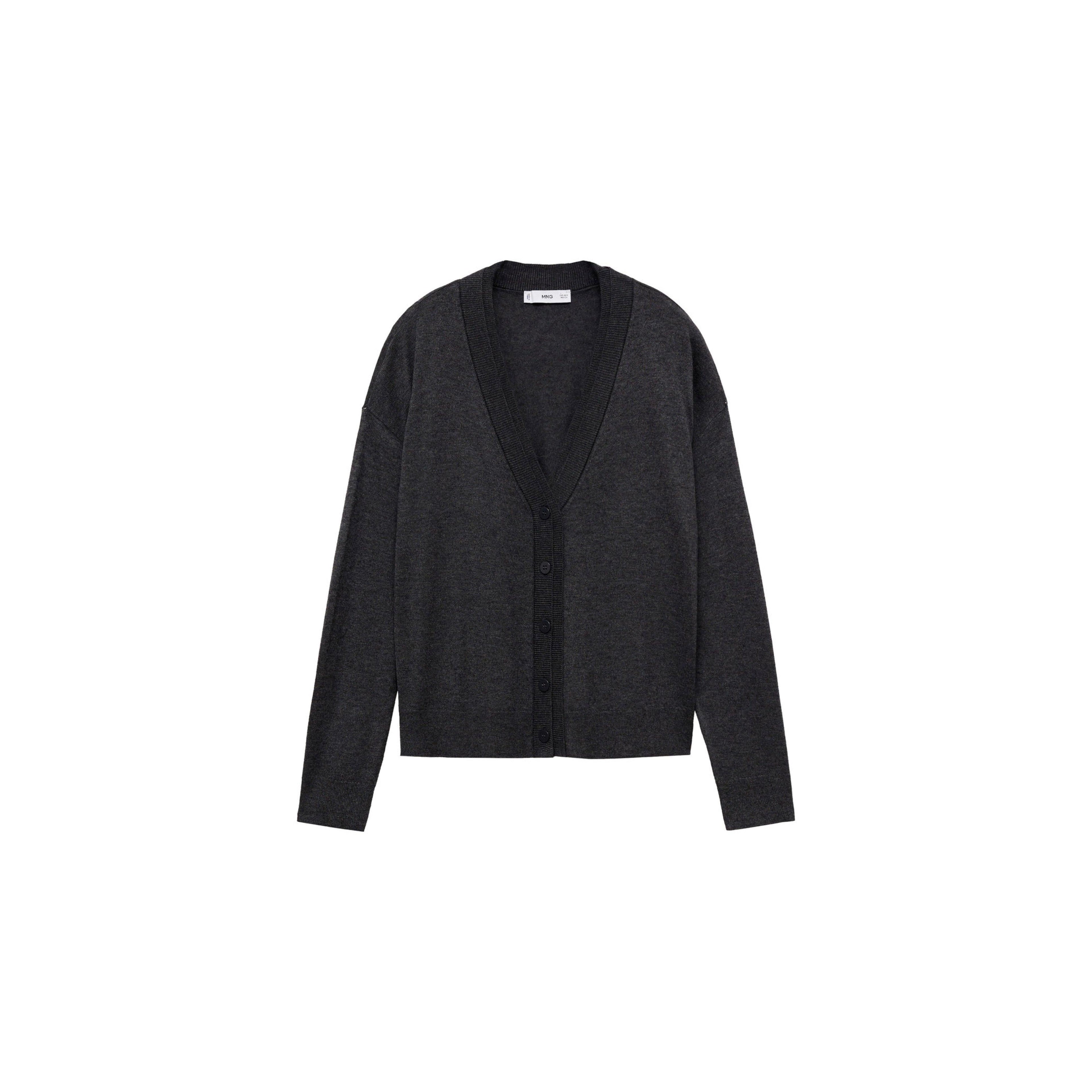 Cárdigan Punto Cuello V - Dark Heather Grey