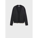 V-Neck Knitted Cardigan - Dark Heather Gray