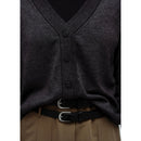 Cardigan Maille Col V - Dark Heather Grey