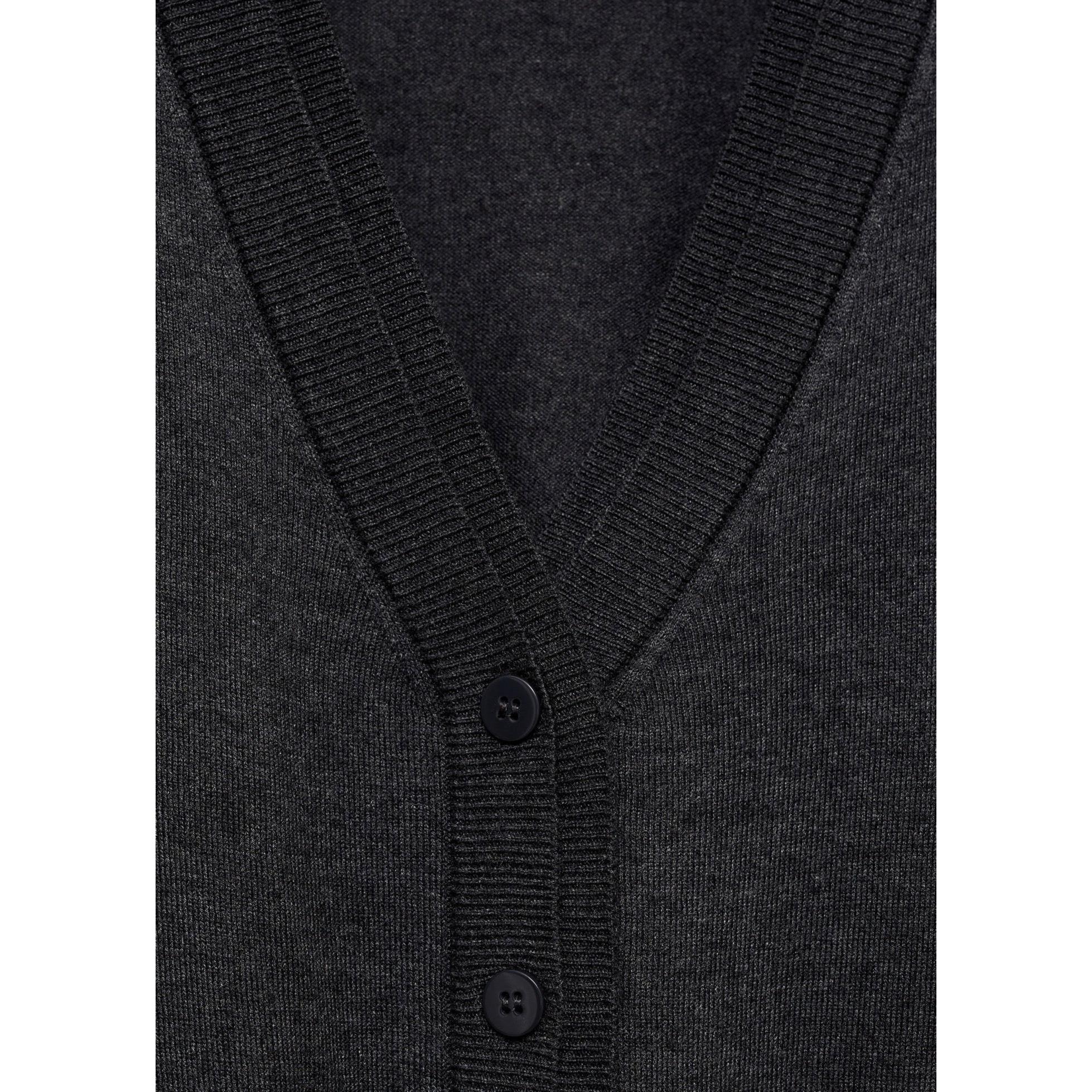 Cárdigan Punto Cuello V - Dark Heather Grey