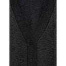 V-Neck Knitted Cardigan - Dark Heather Gray