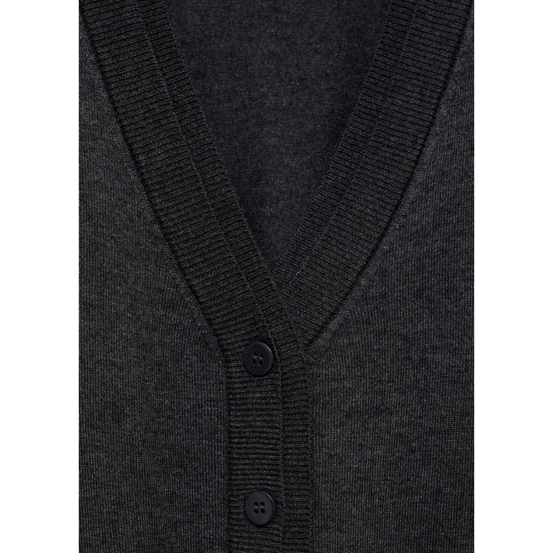 Cardigan Maille Col V - Dark Heather Grey