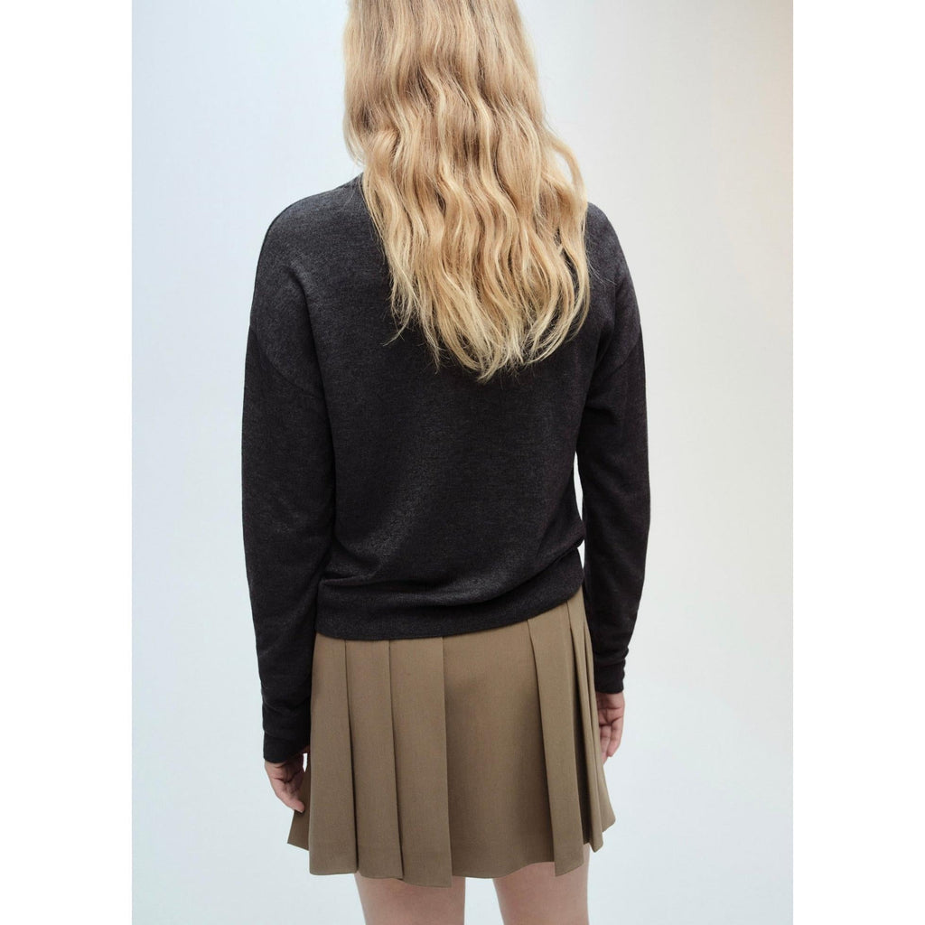 Cárdigan Punto Cuello V - Dark Heather Grey
