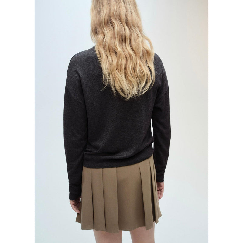 Cardigan Maille Col V - Dark Heather Grey