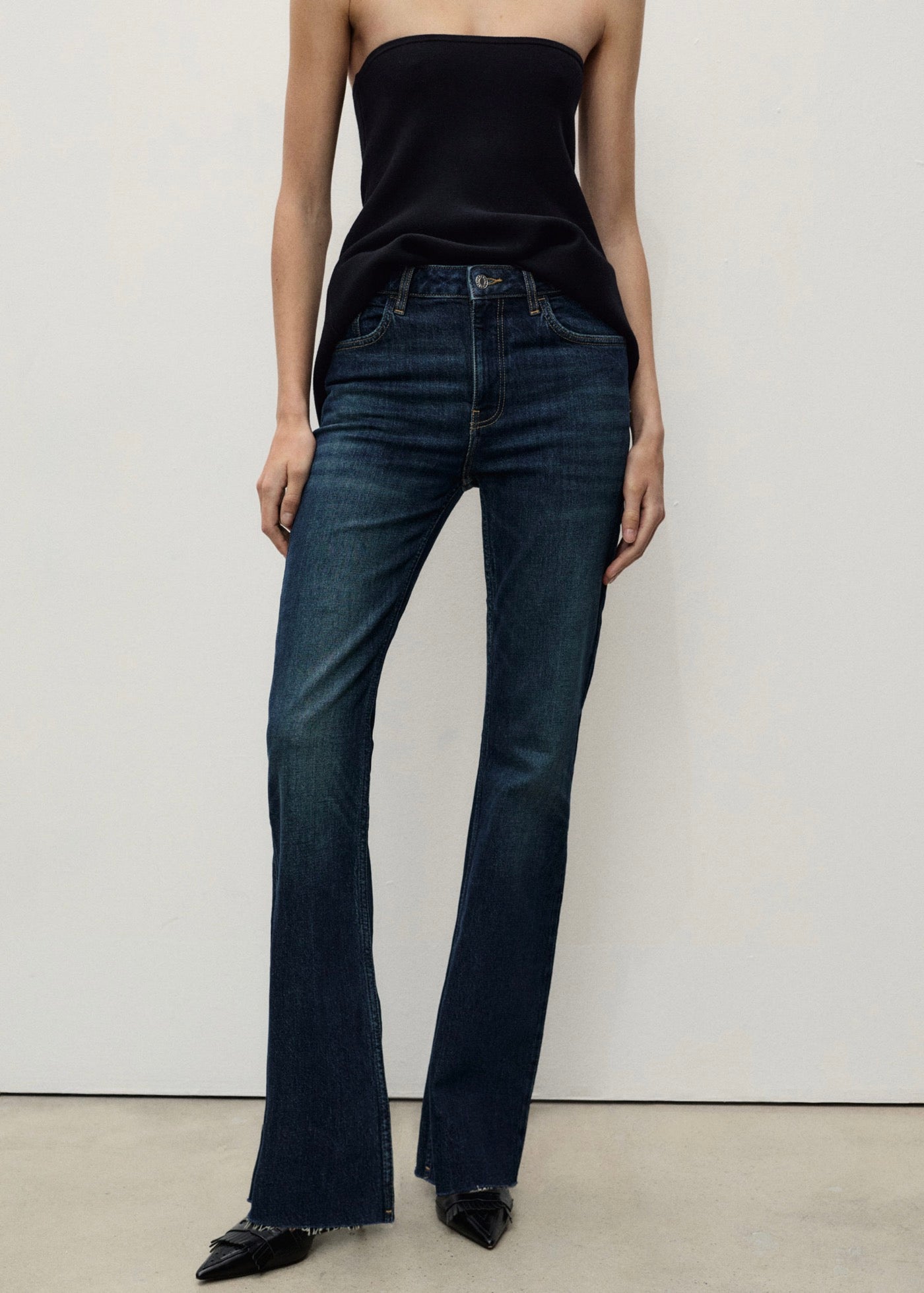 Fiona Flare Jeans, Regular Fit - Dark Blue