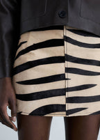 Jupe Cuir Imitation Fourrure Zébrée