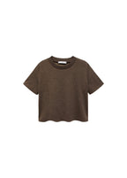 Camiseta Crop de Punto - Brown