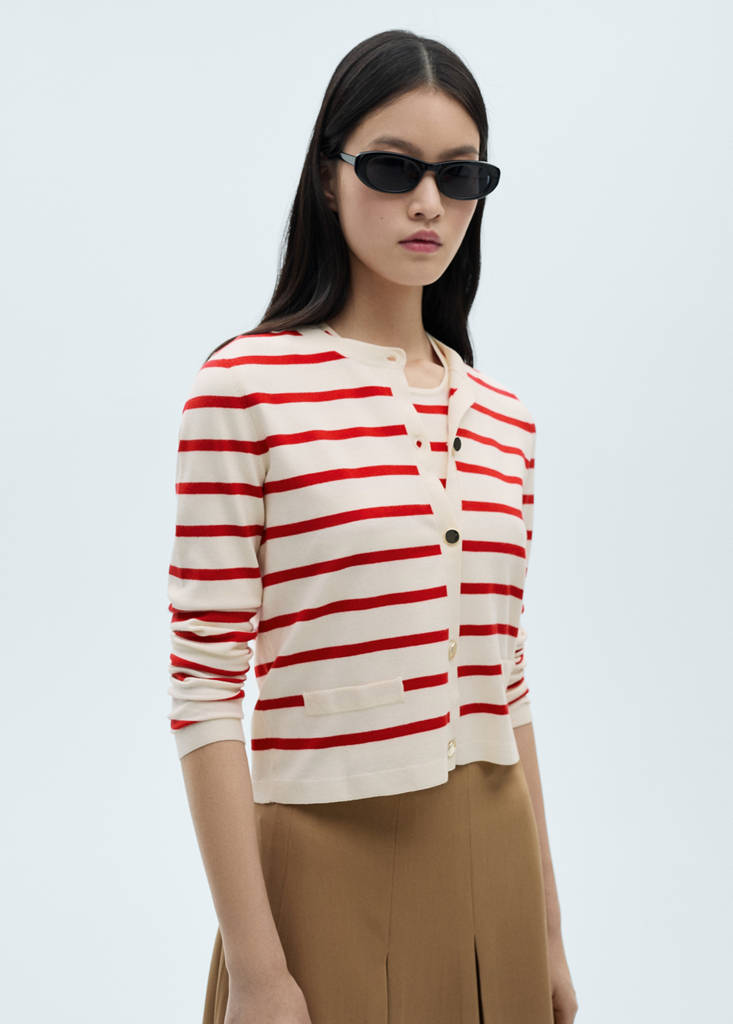 Cardigan Maille Rayures