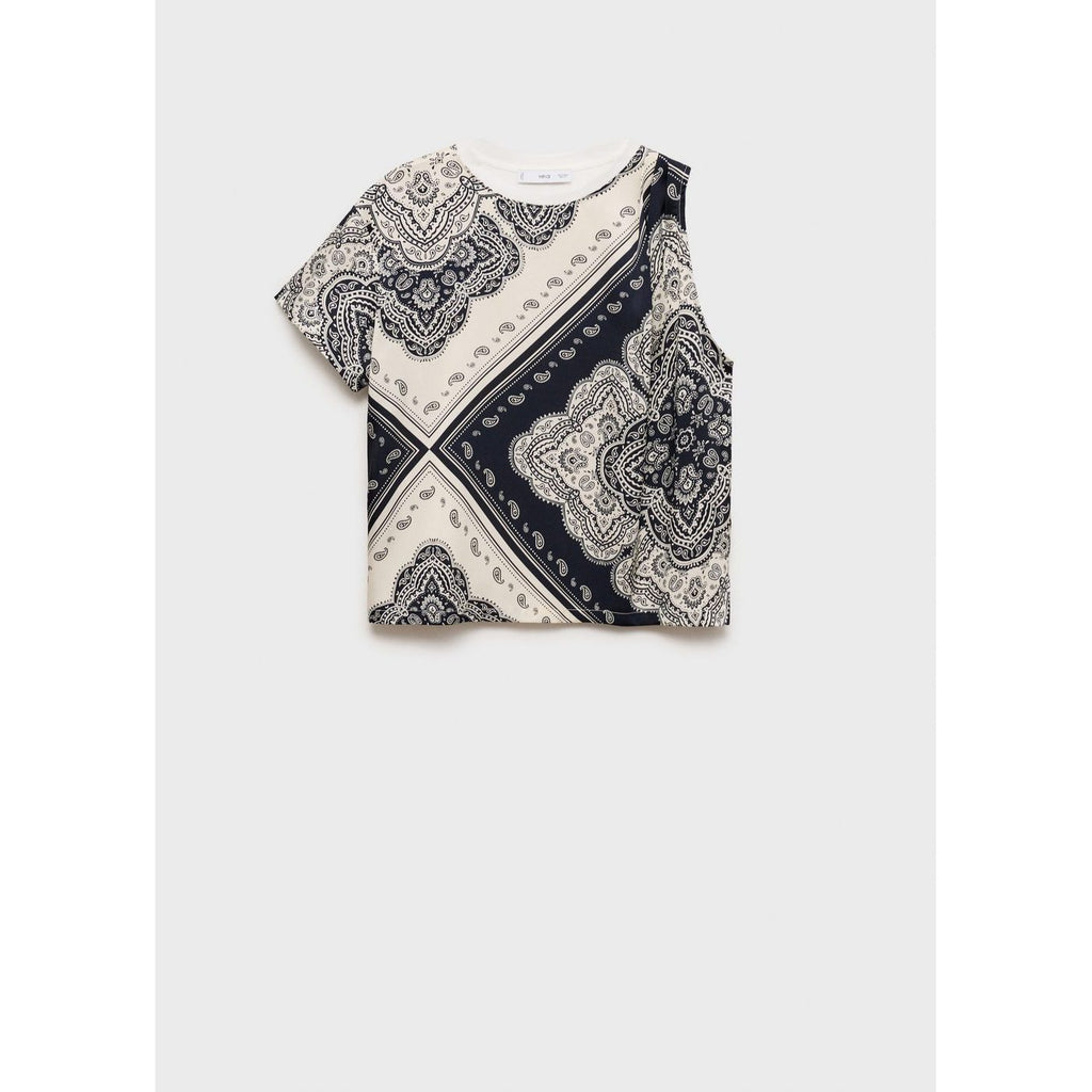 T-Shirt Asymétrique En Imprimé Cachemire