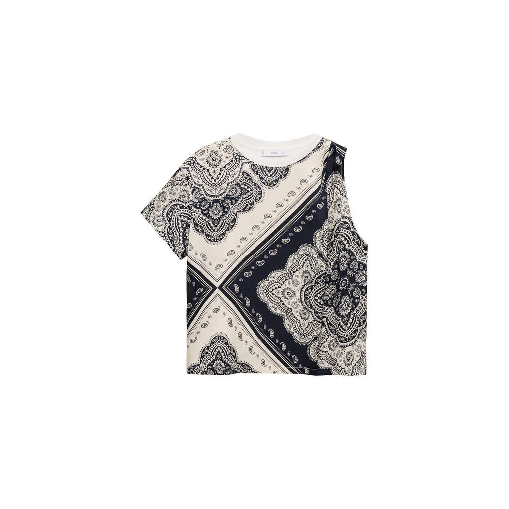 T-Shirt Asymétrique En Imprimé Cachemire