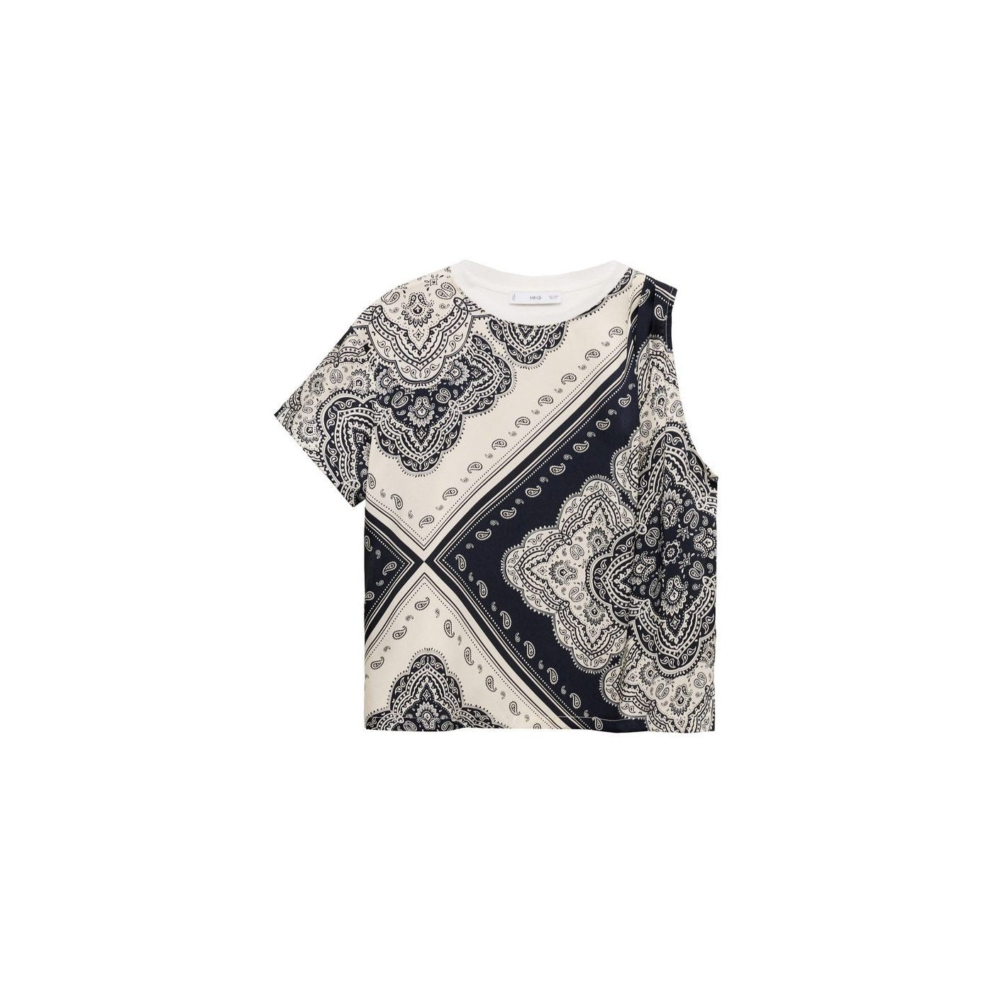 T-Shirt Asymétrique En Imprimé Cachemire