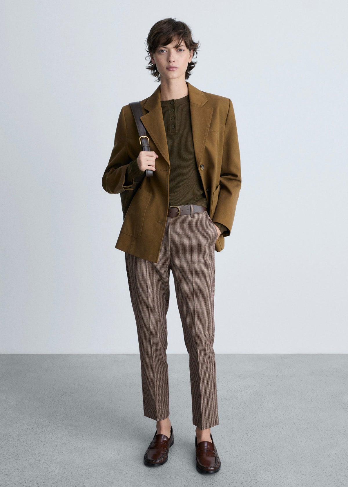 Pantalón Skinny Crop - Marron