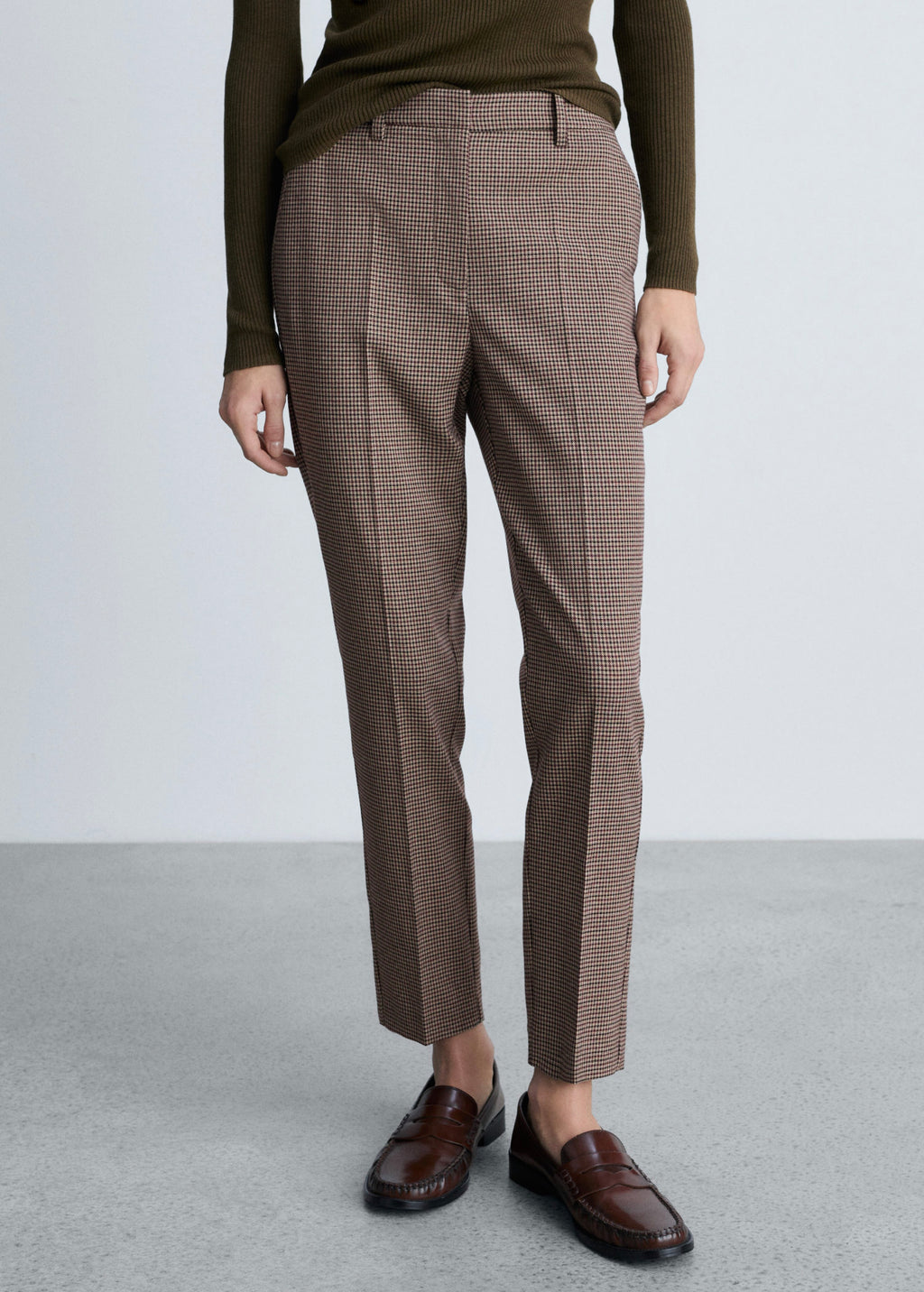 Pantalón Skinny Crop - Marron