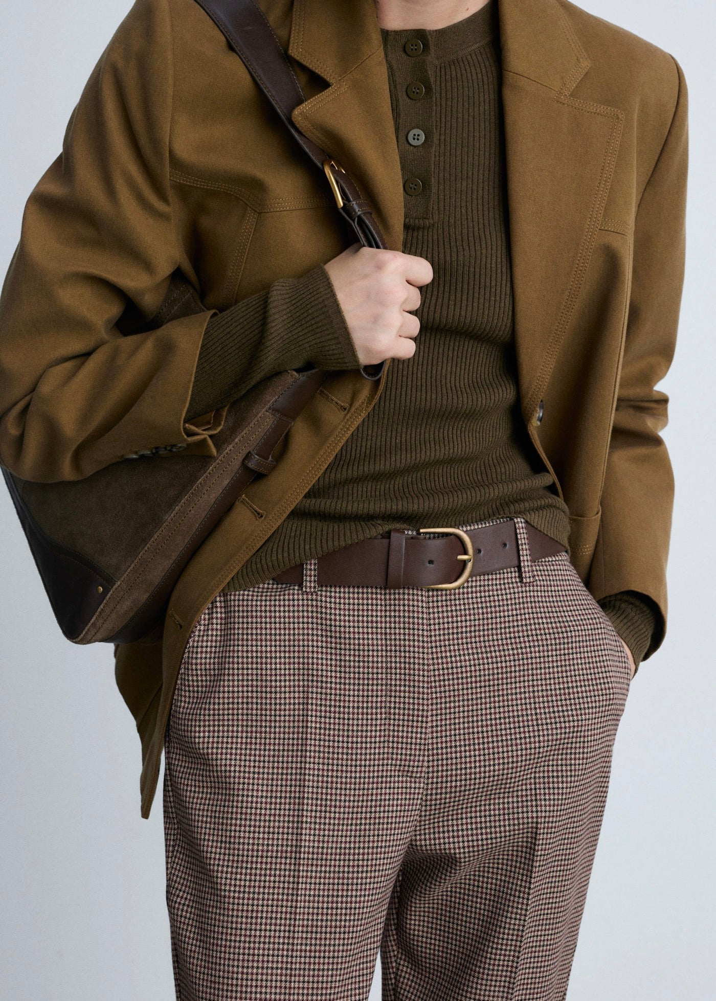 Pantalón Skinny Crop - Marron
