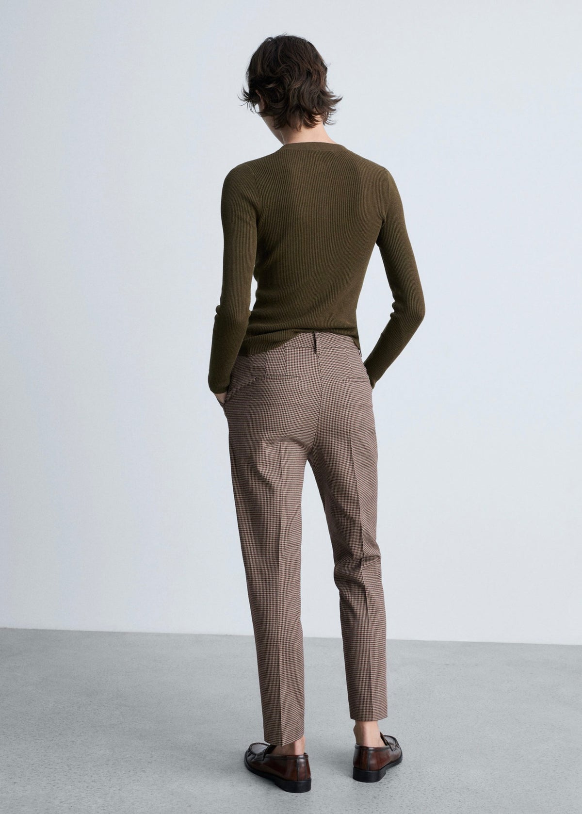 Pantalón Skinny Crop - Marron