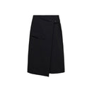 Buckle Detail Midi Skirt - Black