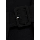 Buckle Detail Midi Skirt - Black