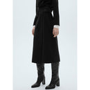 Buckle Detail Midi Skirt - Black