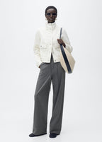 Pantalon Droit Fines Rayures - Grey