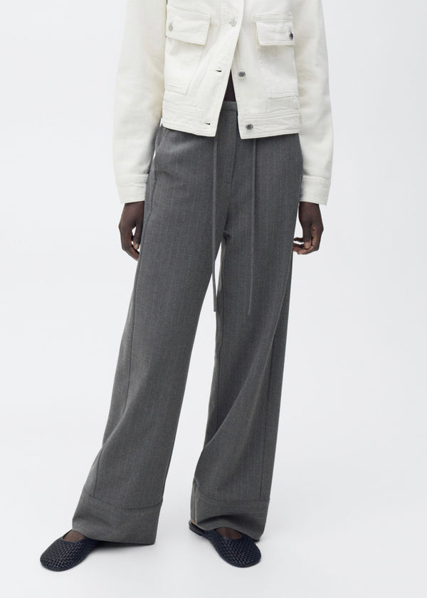 Pantalon Droit Fines Rayures