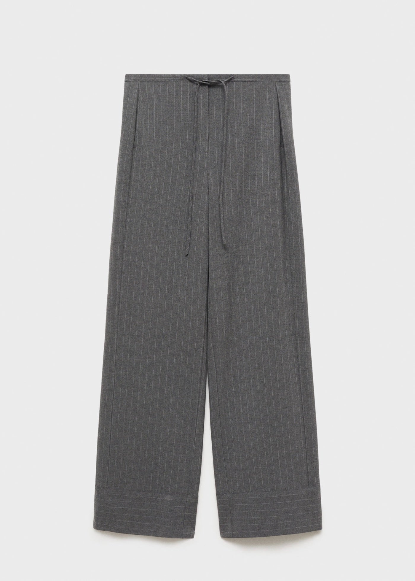 Pantalon Droit Fines Rayures - Grey