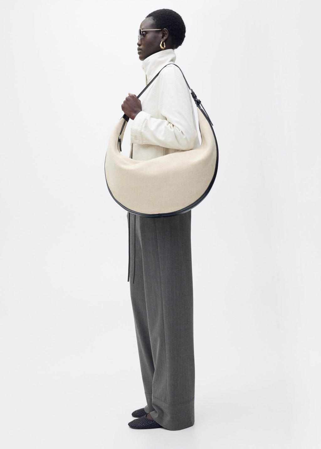 Pantalon Droit Fines Rayures - Grey