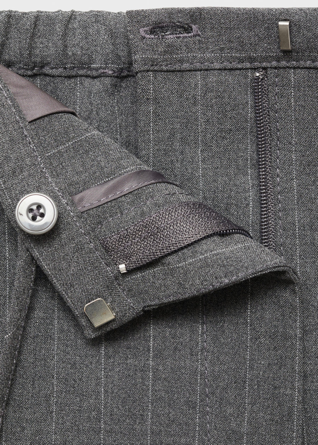 Pantalon Droit Fines Rayures - Grey