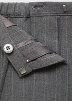 Pantalon Droit Fines Rayures - Grey
