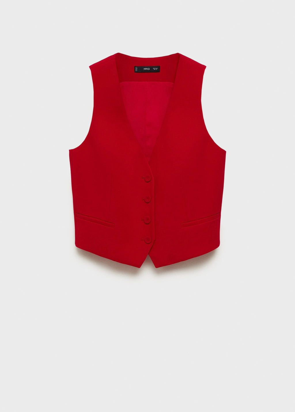 Button-Down Suit Vest - Red