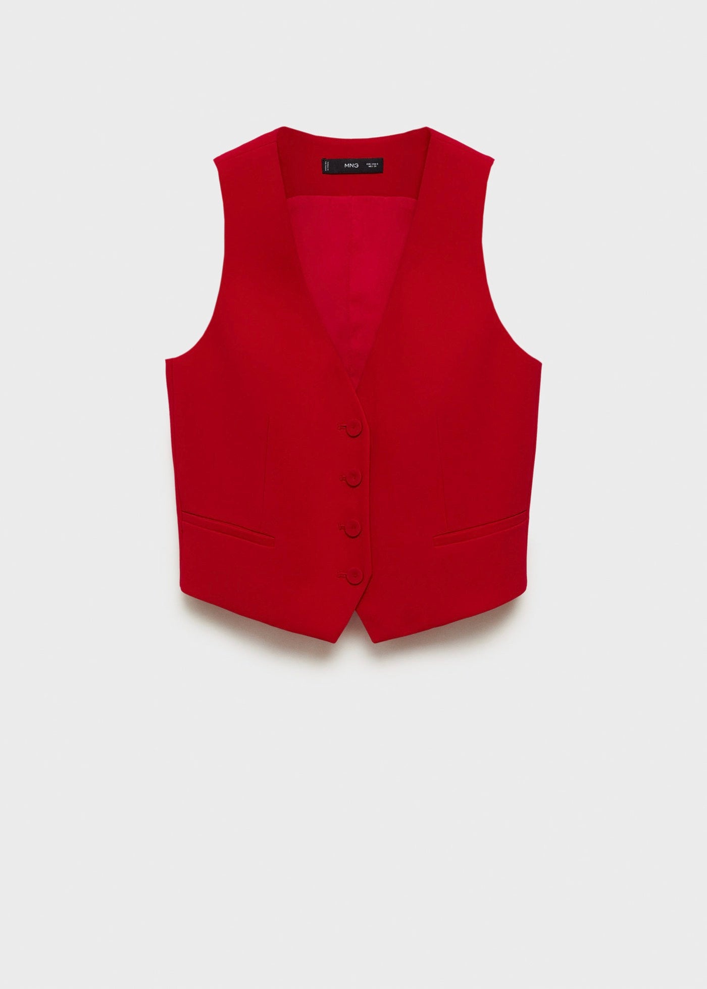 Button-Down Suit Vest - Red