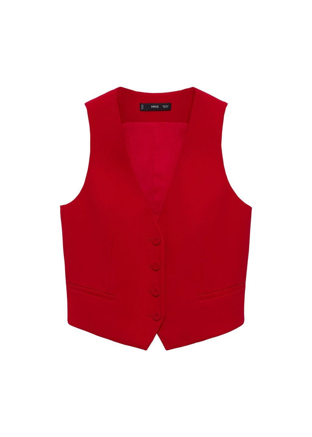 Button-Down Suit Vest - Red