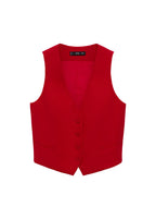 Button-Down Suit Vest - Red