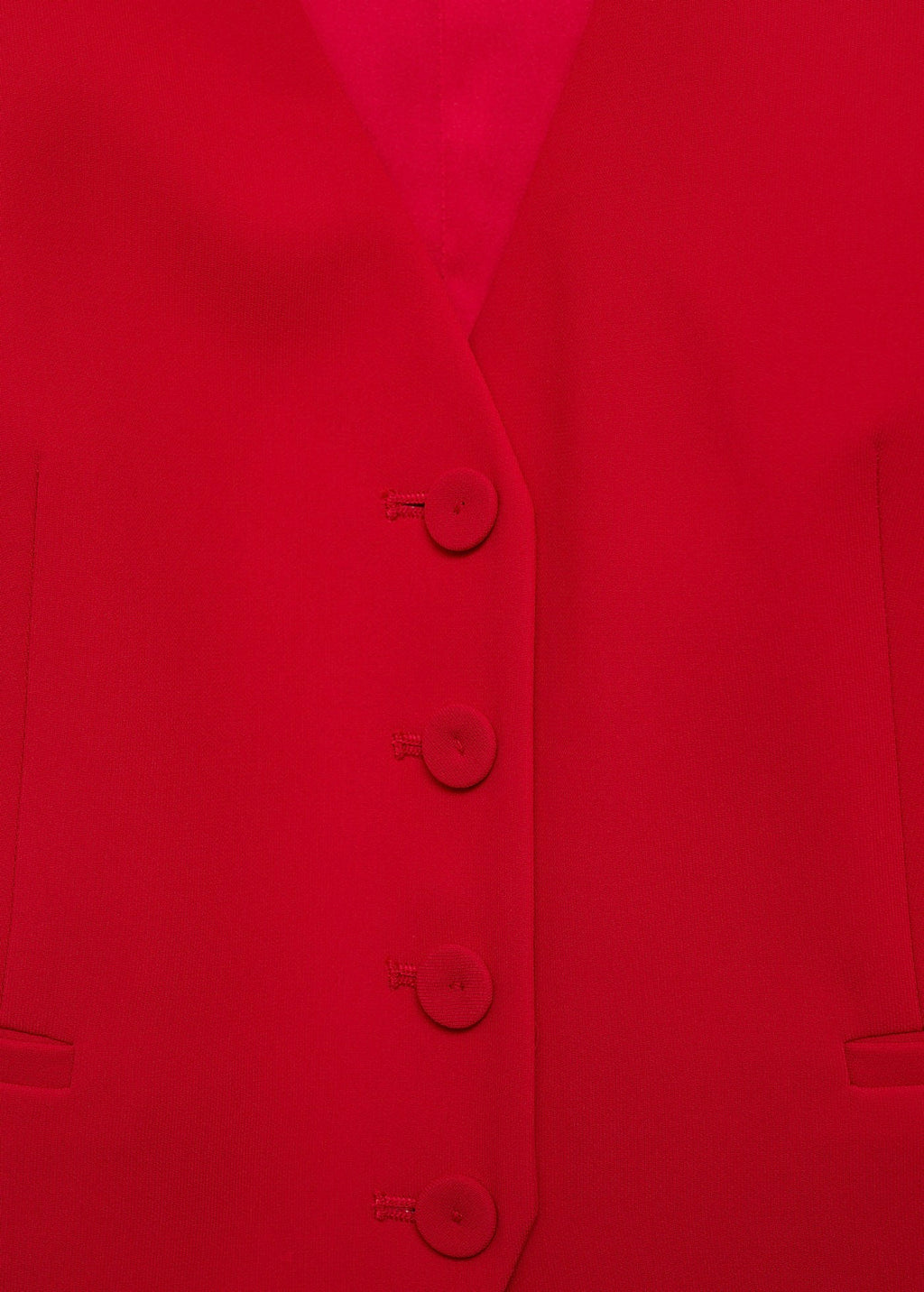 Button-Down Suit Vest - Red
